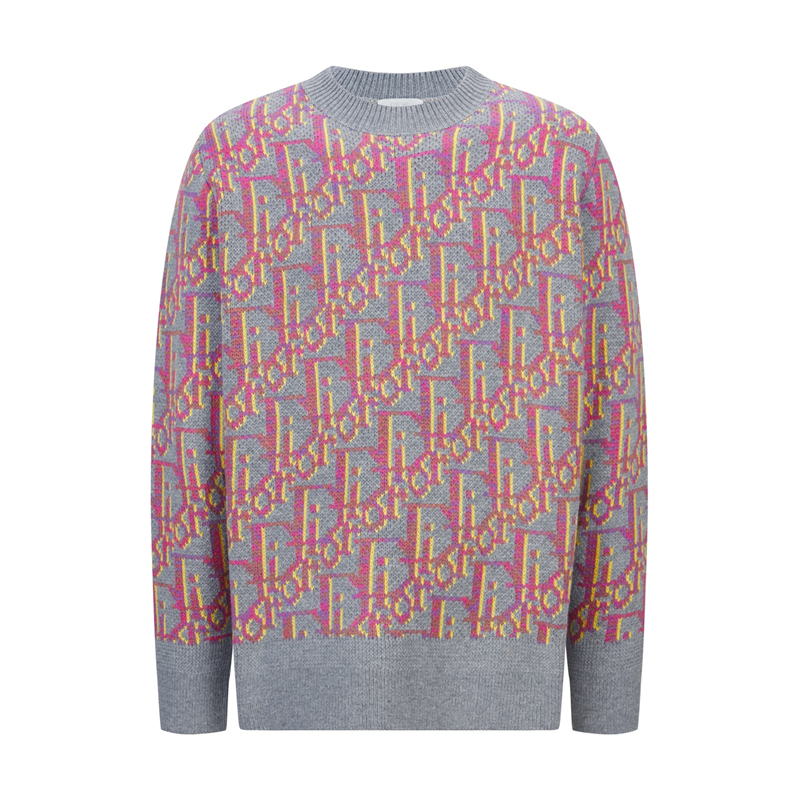 디올 23SS 오블리크 니트 스웨터 핑크