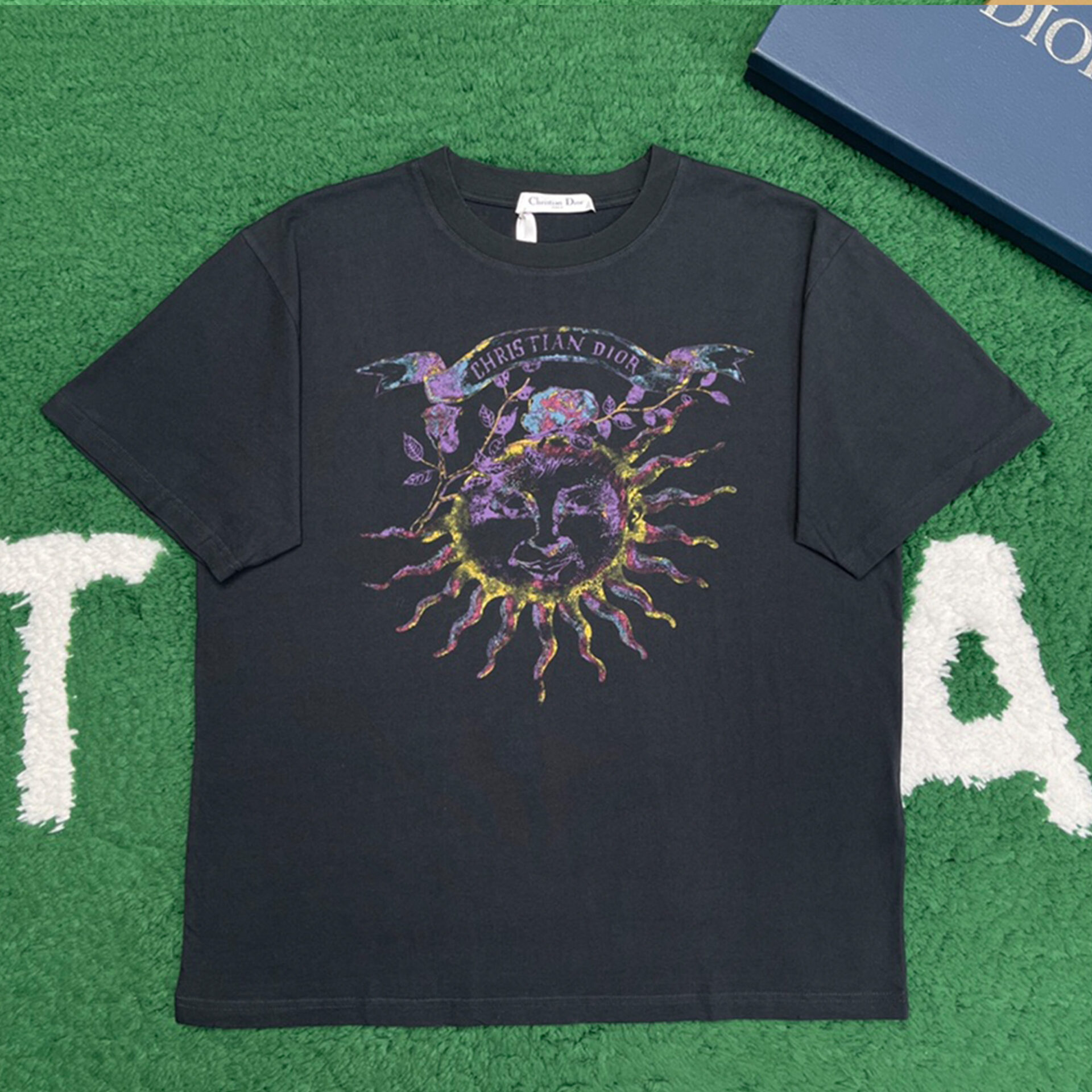 디올 24SS 스톤워싱 썬 블랙 코튼 반팔 티셔츠 “2COLOR”