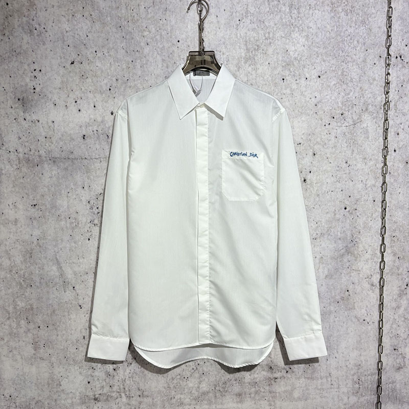 디올 24ss Tag 자수 포플린 셔츠