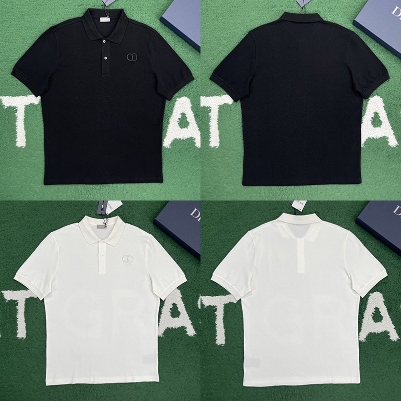 디올 CD 아이콘 코튼 피케 폴로 셔츠