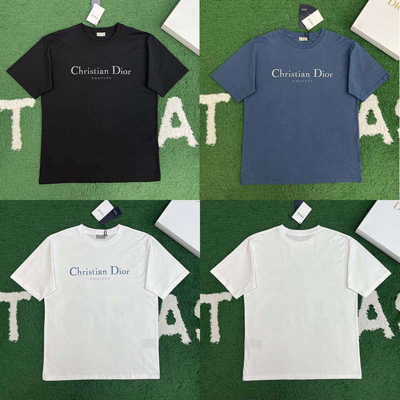 디올 Couture 디스트레스드 이펙트 코튼 반팔 티셔츠