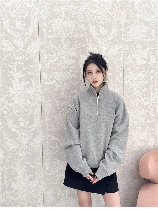 디올 ICON 로고 하프 집업 스웨트셔츠 맨투맨 - 상세 이미지