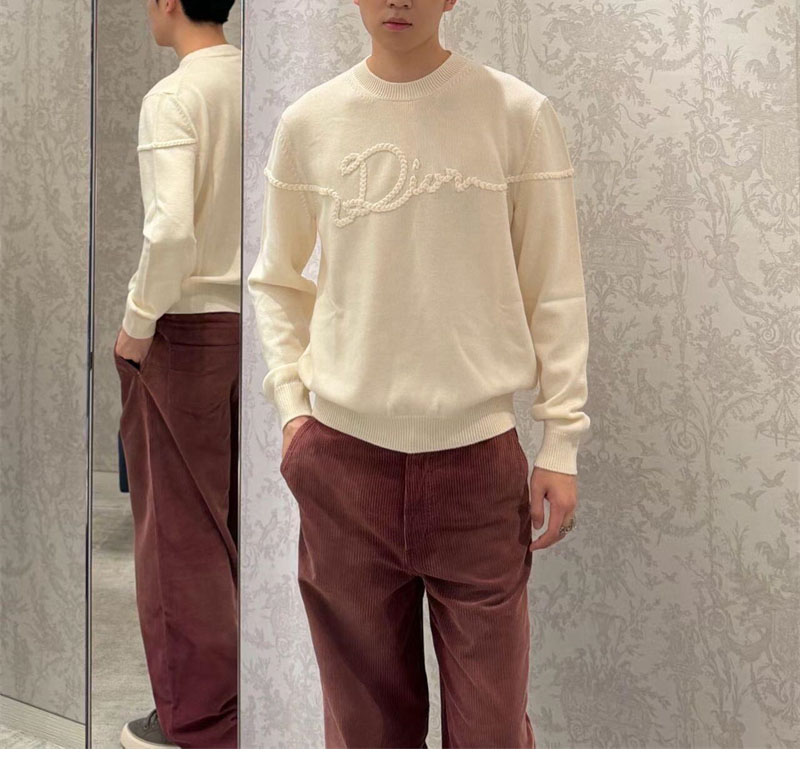 디올 리본 저지 울 스웨터（세븐）