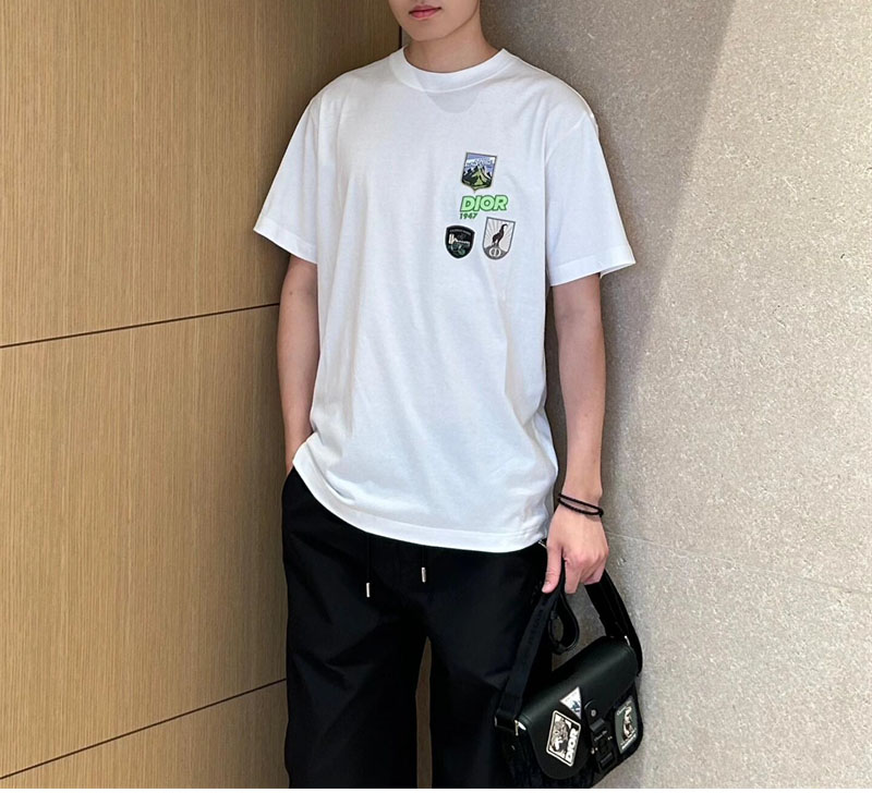 디올 디올 마운틴 1947 자수 패치 코튼 저지 티셔츠 레플리카 12번 이미지 - 의류 | 세미샵 레플리카 사이트