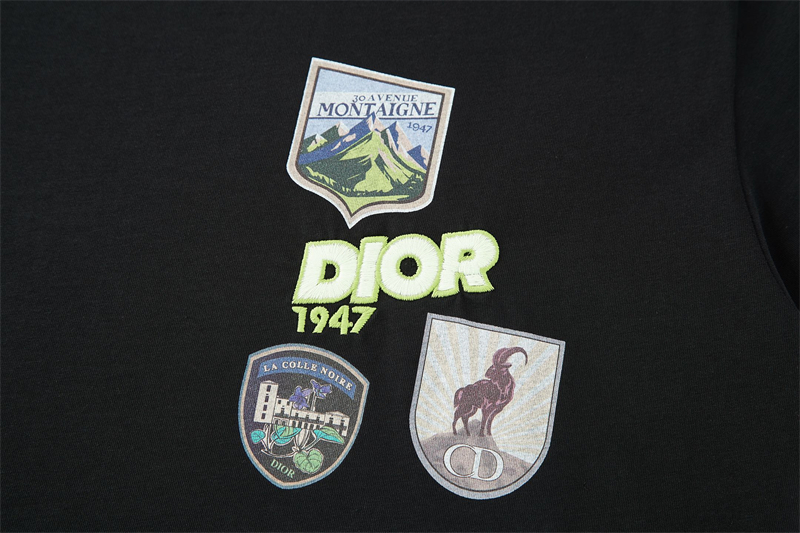 디올 디올 마운틴 1947 자수 패치 코튼 저지 티셔츠 레플리카 16번 이미지 - 의류 | 세미샵 레플리카 사이트
