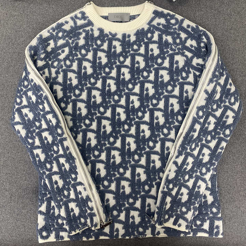 D I O R 디올 오블리크 스웨터 버진 울 코튼 블렌드 스웨터 레플리카 1번 이미지 - 의류 | 세미샵 레플리카 사이트