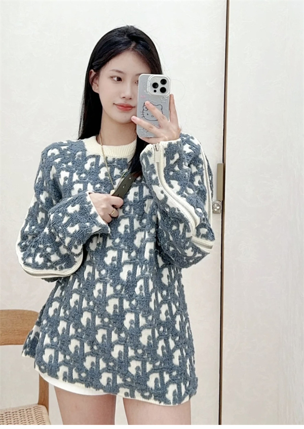 D I O R 디올 오블리크 스웨터 버진 울 코튼 블렌드 스웨터 레플리카 3번 이미지 - 의류 | 세미샵 레플리카 사이트