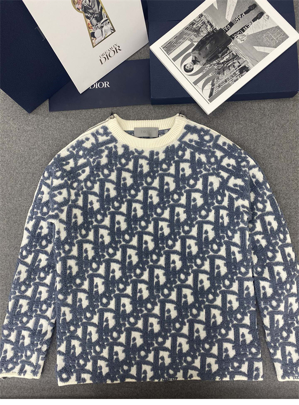 D I O R 디올 오블리크 스웨터 버진 울 코튼 블렌드 스웨터 레플리카 6번 이미지 - 의류 | 세미샵 레플리카 사이트