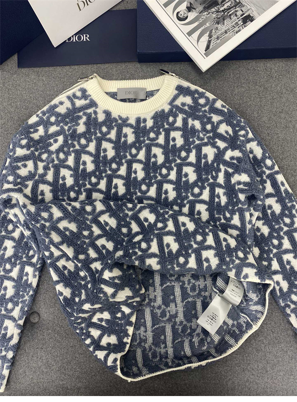 D I O R 디올 오블리크 스웨터 버진 울 코튼 블렌드 스웨터 레플리카 9번 이미지 - 의류 | 세미샵 레플리카 사이트