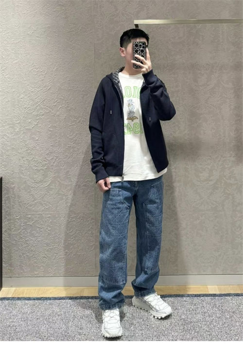 D I O R 디올 오블리크 캐시미어 울 자카드 후드 집업 자켓 레플리카 3번 이미지 - 의류 | 세미샵 레플리카 사이트