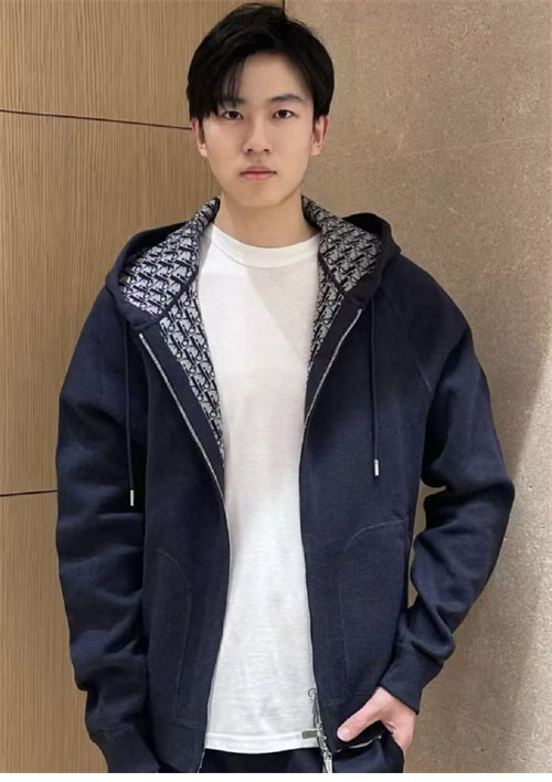 D I O R 디올 오블리크 캐시미어 울 자카드 후드 집업 자켓 레플리카 4번 이미지 - 의류 | 세미샵 레플리카 사이트