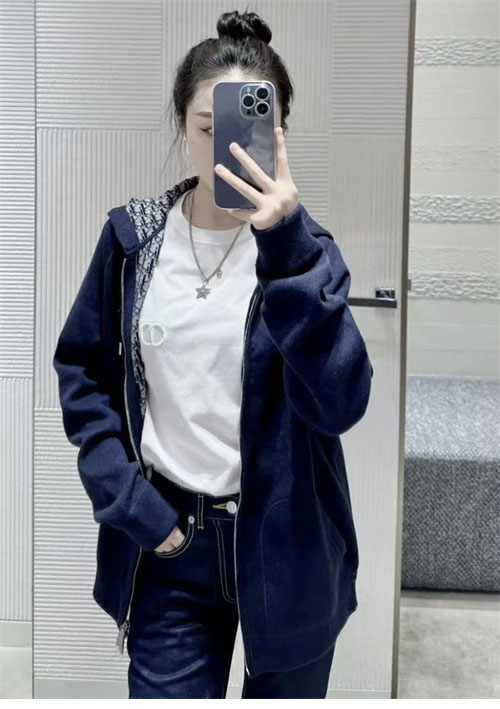 D I O R 디올 오블리크 캐시미어 울 자카드 후드 집업 자켓 레플리카 7번 이미지 - 의류 | 세미샵 레플리카 사이트