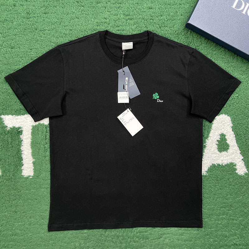 디올 디올 클로버 자수 코튼 반팔 티셔츠 레플리카 1번 이미지 - 의류 | 세미샵 레플리카 사이트