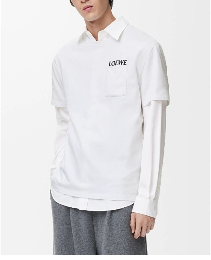 로에베 로에베 로고 자수 포켓 크루넥 반팔 티셔츠 레플리카 17번 이미지 - 의류 | 세미샵 레플리카 사이트