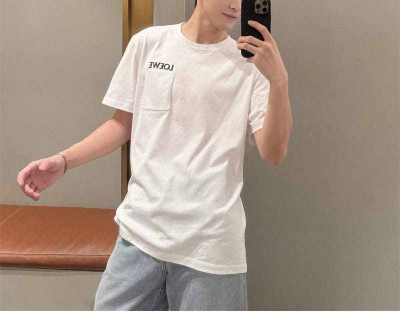 로에베 로에베 로고 자수 포켓 크루넥 반팔 티셔츠 레플리카 12번 이미지 - 의류 | 세미샵 레플리카 사이트