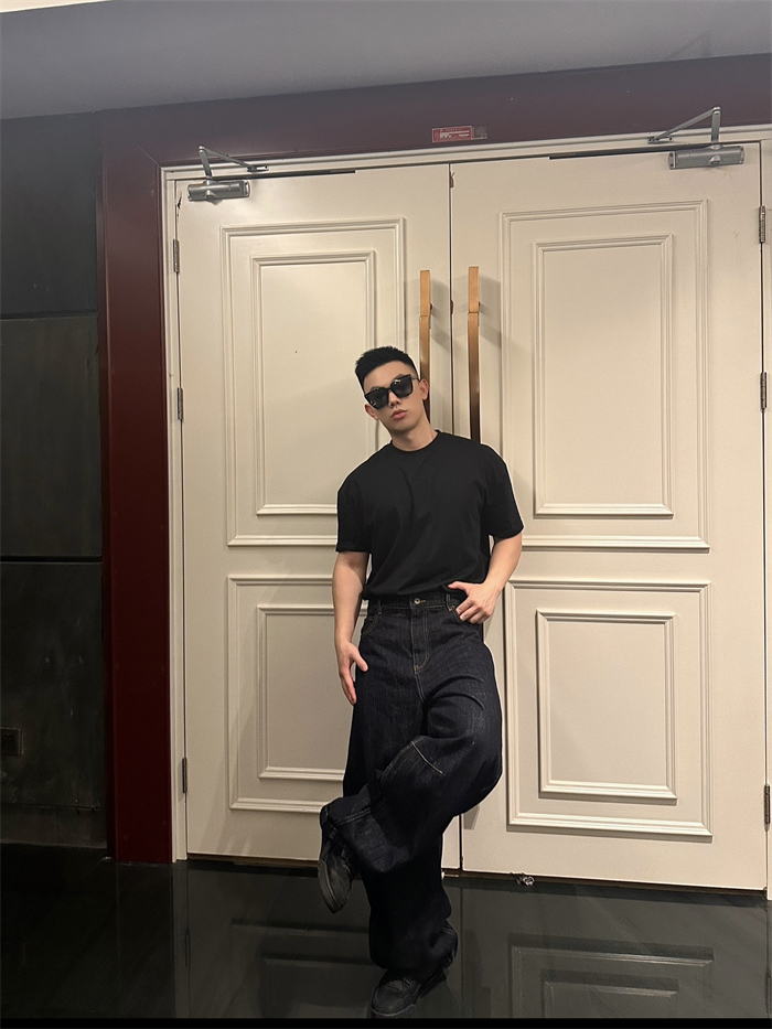 로에베 아나그램 베럴 레그 워시드 와이드 데님 진（세븐） - 상세 이미지