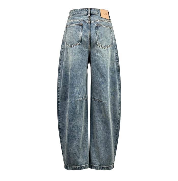 Loewe 로에베 아나그램 베럴 레그 워시드 와이드 데님 진 레플리카 7번 이미지 - 의류 | 세미샵 레플리카 사이트