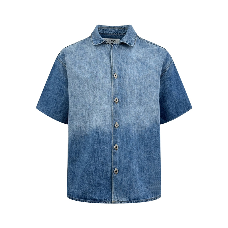 로에베 로에베 아나그램 워시드 데님 숏슬리브 셔츠 레플리카 2번 이미지 - 의류 | 세미샵 레플리카 사이트