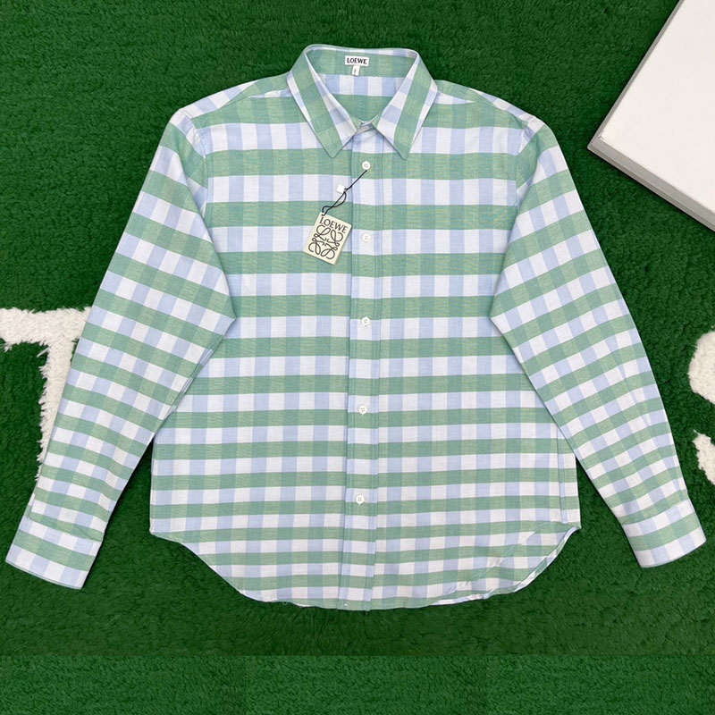 로에베 코튼 체크 셔츠