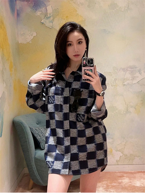 루이비통 24FW 다미에 울 오버셔츠 - 상세 이미지