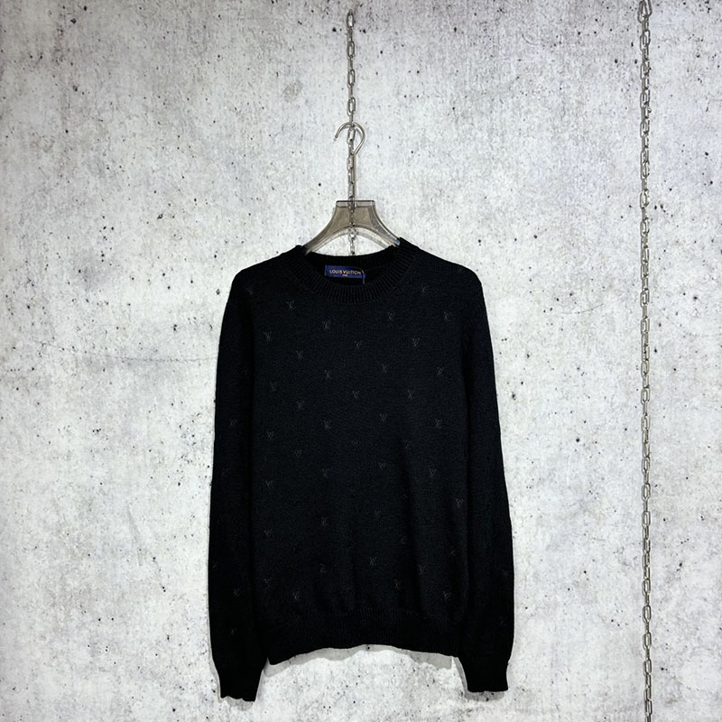 루이비통 24SS LV 모노그램 울 니트 블랙