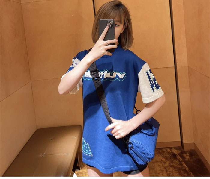 루이비통 24SS 코튼 인타르시아 크루넥 반팔 티셔츠 - 상세 이미지