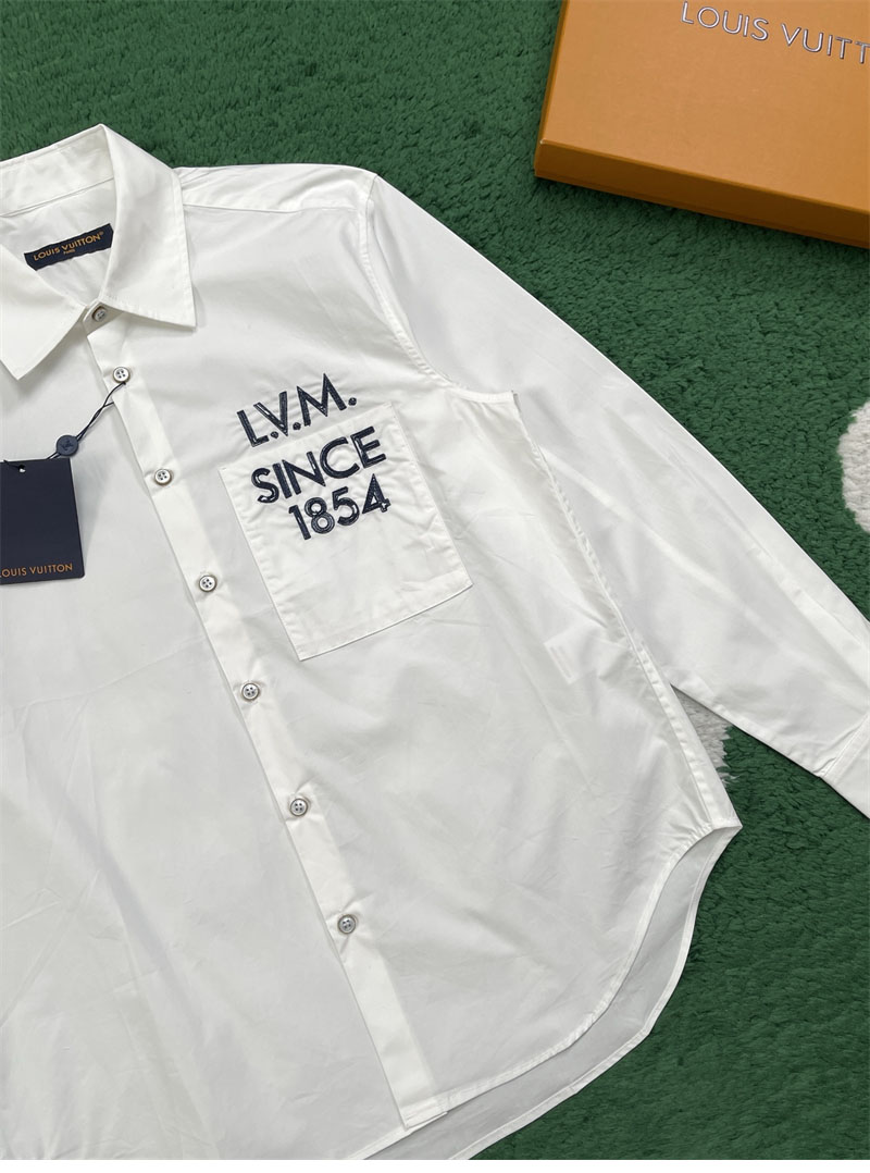 루이비통 루이비통 LVM 레터링 롱 슬리브드 시그니처 포플린 셔츠 레플리카 9번 이미지 - 의류 | 세미샵 레플리카 사이트