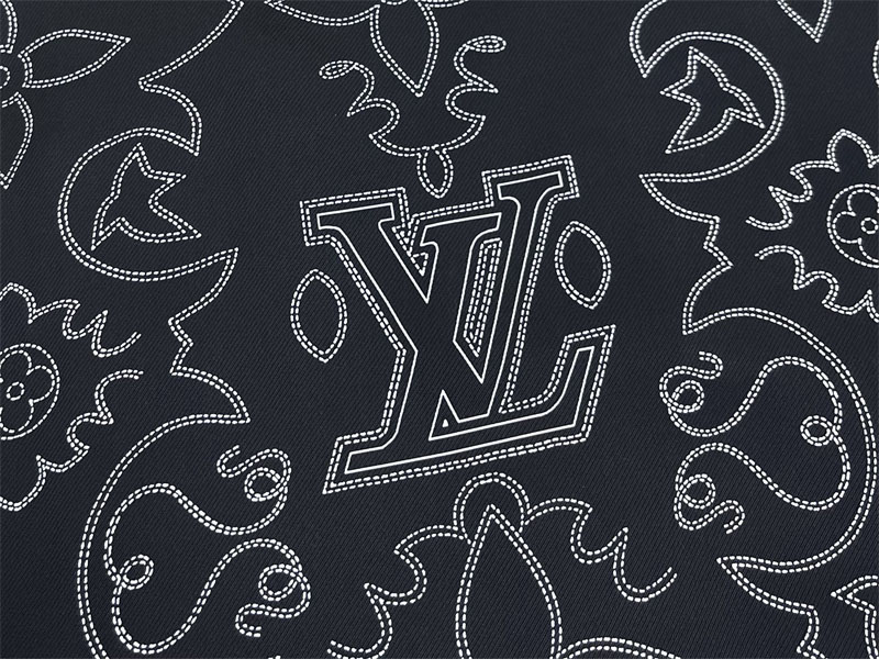 루이비통 LV 아라베스크 프린티드 숏 슬리브드 실크 셔츠 (레어) - 상세 이미지