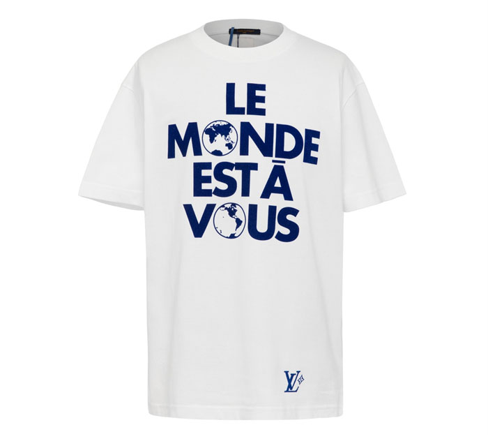 루이비통 Le Monde Est À Vous 그래픽 반팔 티셔츠 - 상세 이미지