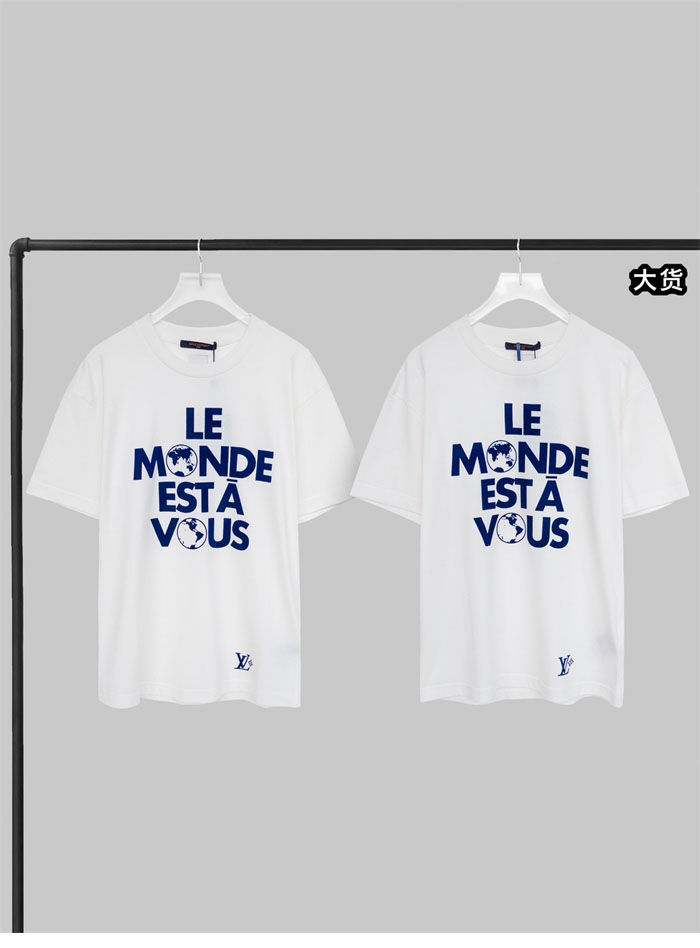 루이비통 Le Monde Est À Vous 그래픽 반팔 티셔츠 - 상세 이미지