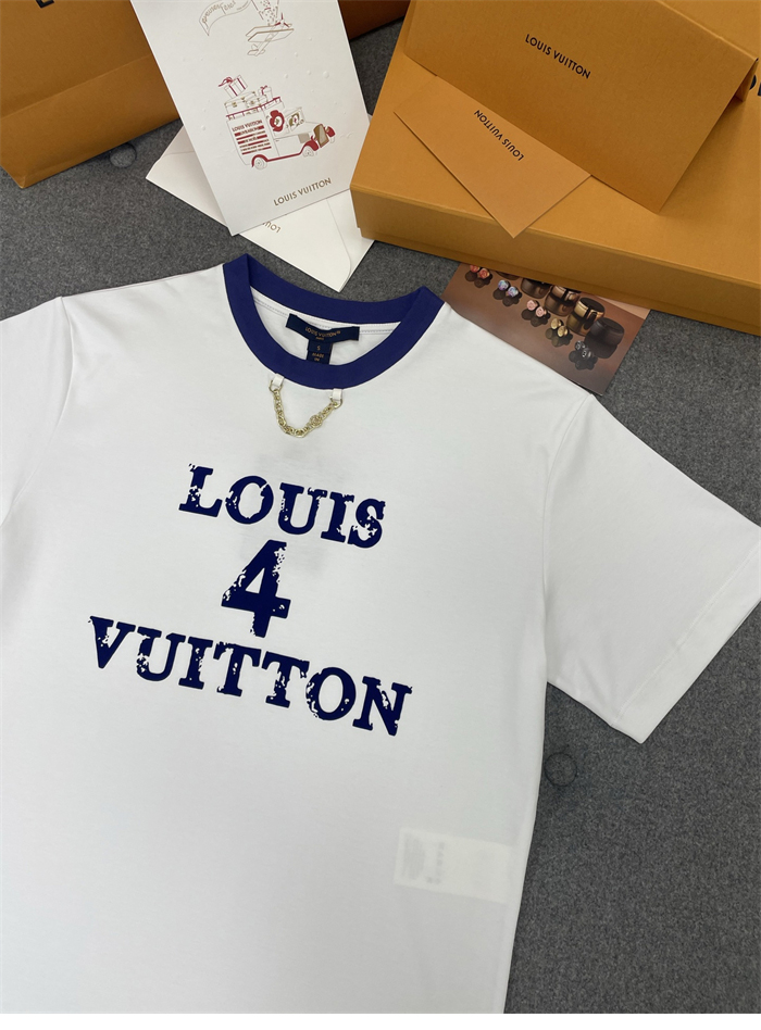 루이비통 Louis 4 Vuitton 크루넥 체인 반팔 티셔츠 (터보) - 상세 이미지