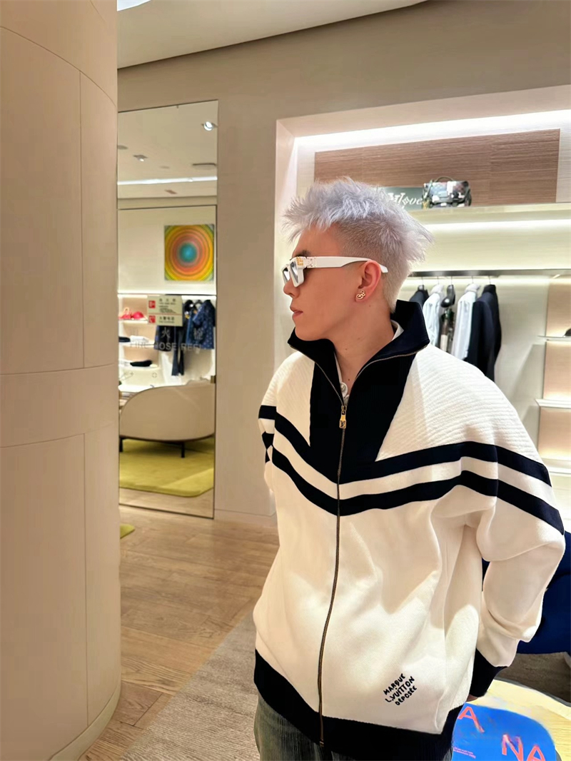 루이비통 MLVD 니티드 코튼 세일러 블루종 화이트（세븐） - 상세 이미지