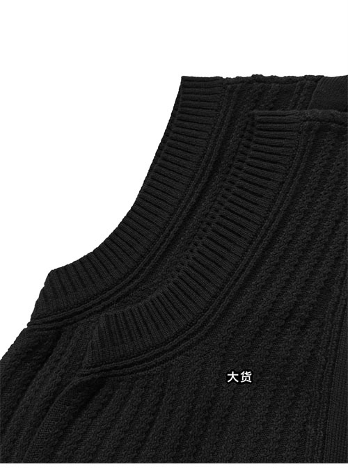 루이비통 v넥 메리노 울 케이블 베스트 - 상세 이미지