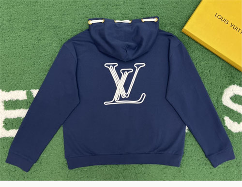 루이비통 그래픽 LV 노티컬 로프 시그니처 코튼 저지 후드 - 상세 이미지