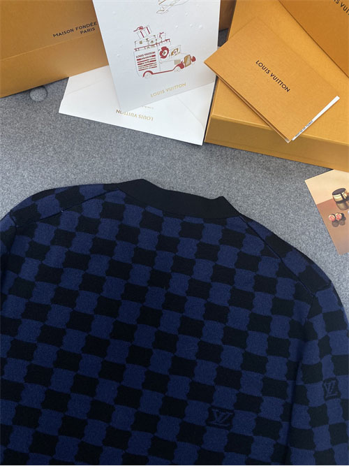 루이비통 다미에 울 V넥 가디건（TJ공장） - 상세 이미지