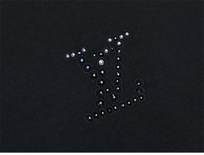 루이비통 라인스톤 LV 엠벨리시드 저지 반팔 티셔츠 (레어) - 상세 이미지