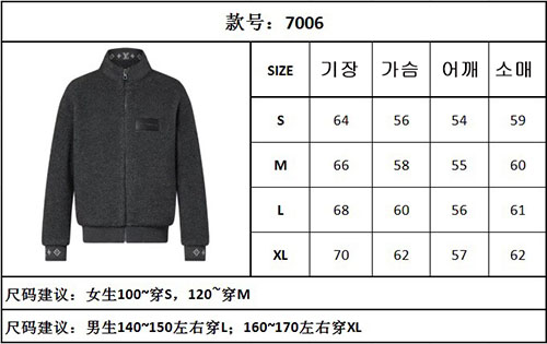 루이비통 로고 패치 후리스 블루종 1AFBA1（TJ공장） - 상세 이미지