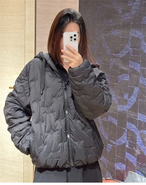 루이비통 모노그램 퀼티드 후디 블루종（TJ공장）