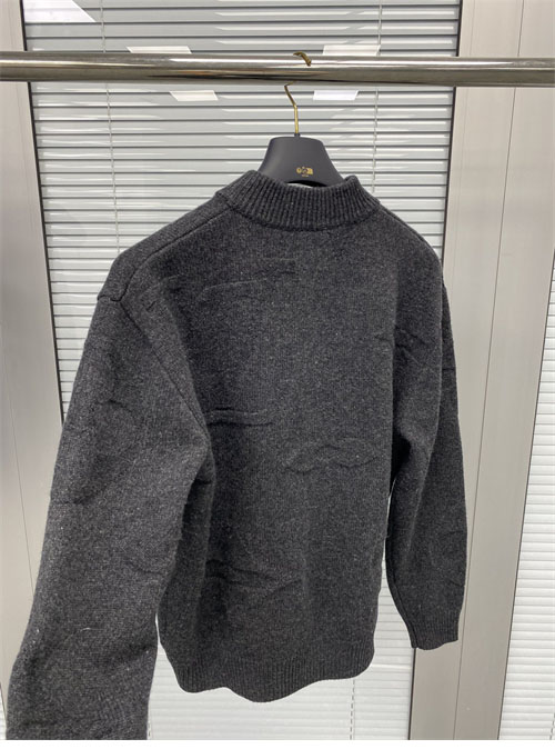 루이비통 빅 모노그램 자카드 울 하프 집업 니트（TJ공장） - 상세 이미지