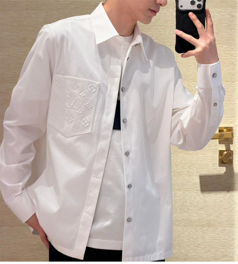 루이비통 루이비통 엠보스드 포켓 롱 슬리브드 셔츠 레플리카 8번 이미지 - 의류 | 세미샵 레플리카 사이트