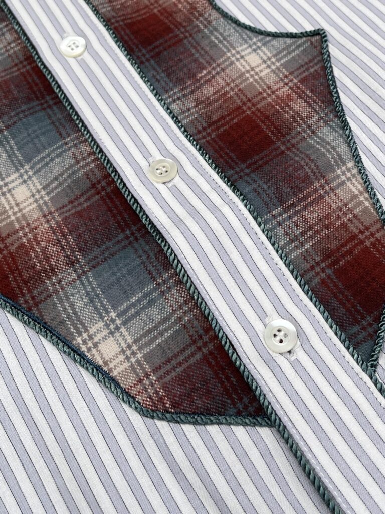 Maison Margiela 마르지엘라 23FW 그레이 & 브라운 코튼 체크 스트라이프 셔츠 레플리카 8번 이미지 - 의류 | 세미샵 레플리카 사이트