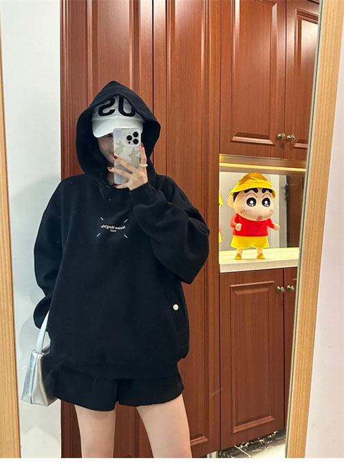 메종마르지엘라 MM6 스티치 로고 후디 - 상세 이미지