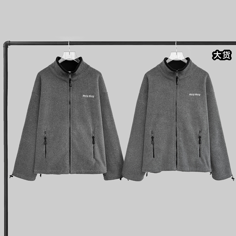 Miu Miu 미우미우 24FW 플리스 집업 자켓 그레이 레플리카 1번 이미지 - 의류 | 세미샵 레플리카 사이트