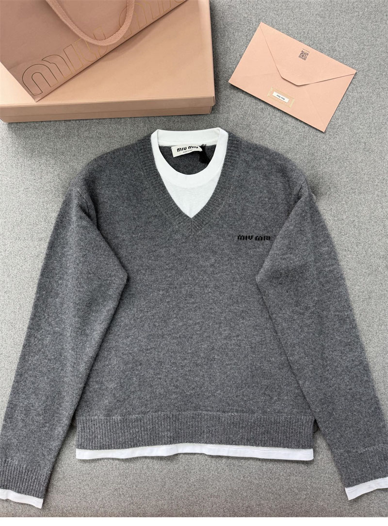 미우미우 미우미우 레이어드 캐시미어 스웨터（TJ공장） 레플리카 13번 이미지 - 의류 | 세미샵 레플리카 사이트