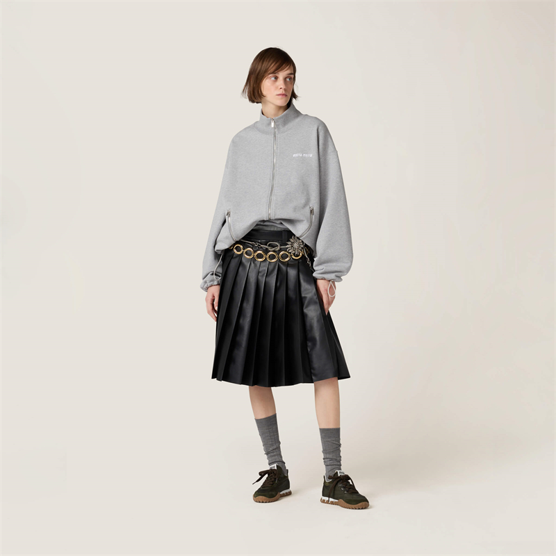 미우미우 미우미우 로고 코튼 플리스 집업 스웨트셔츠 레플리카 3번 이미지 - 의류 | 세미샵 레플리카 사이트