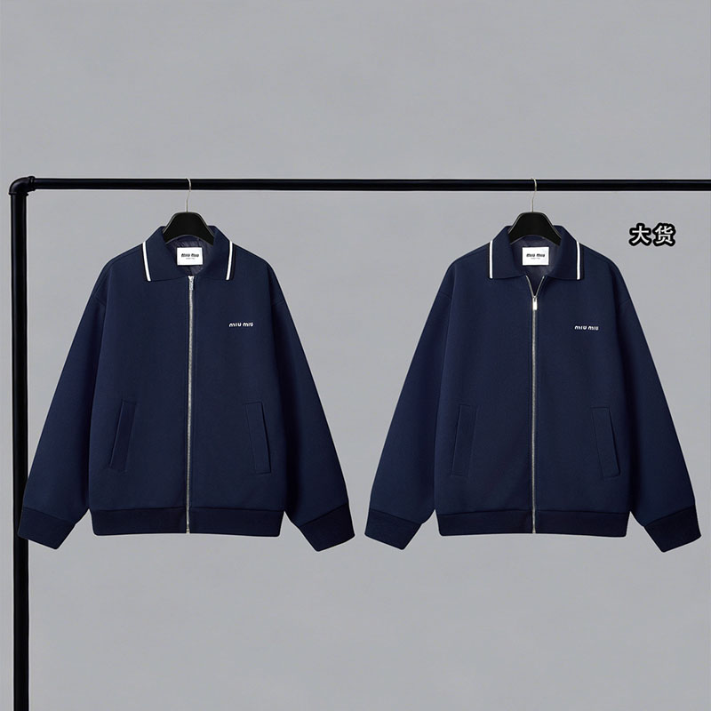 미우미우 미우미우 본디드 피케 테크니컬 저지 블루종 자켓 레플리카 5번 이미지 - 의류 | 세미샵 레플리카 사이트