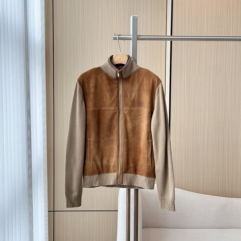 미우미우 미우미우 울 앤 레더 지퍼 가디건 레플리카 8번 이미지 - 의류 | 세미샵 레플리카 사이트