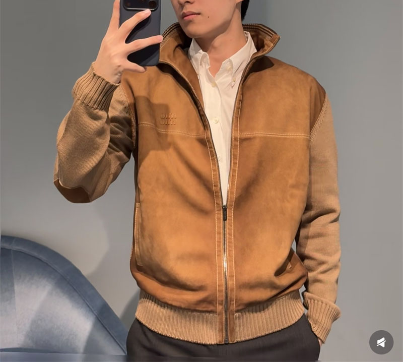 미우미우 미우미우 울 앤 레더 지퍼 가디건 레플리카 2번 이미지 - 의류 | 세미샵 레플리카 사이트