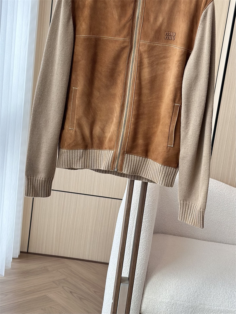 미우미우 미우미우 울 앤 레더 지퍼 가디건 레플리카 1번 이미지 - 의류 | 세미샵 레플리카 사이트