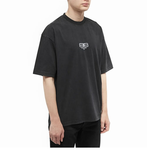 발렌시아가 BB 로고 반팔 티셔츠 - 상세 이미지
